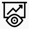 Ícone de um gráfico com um olho representando a Visão